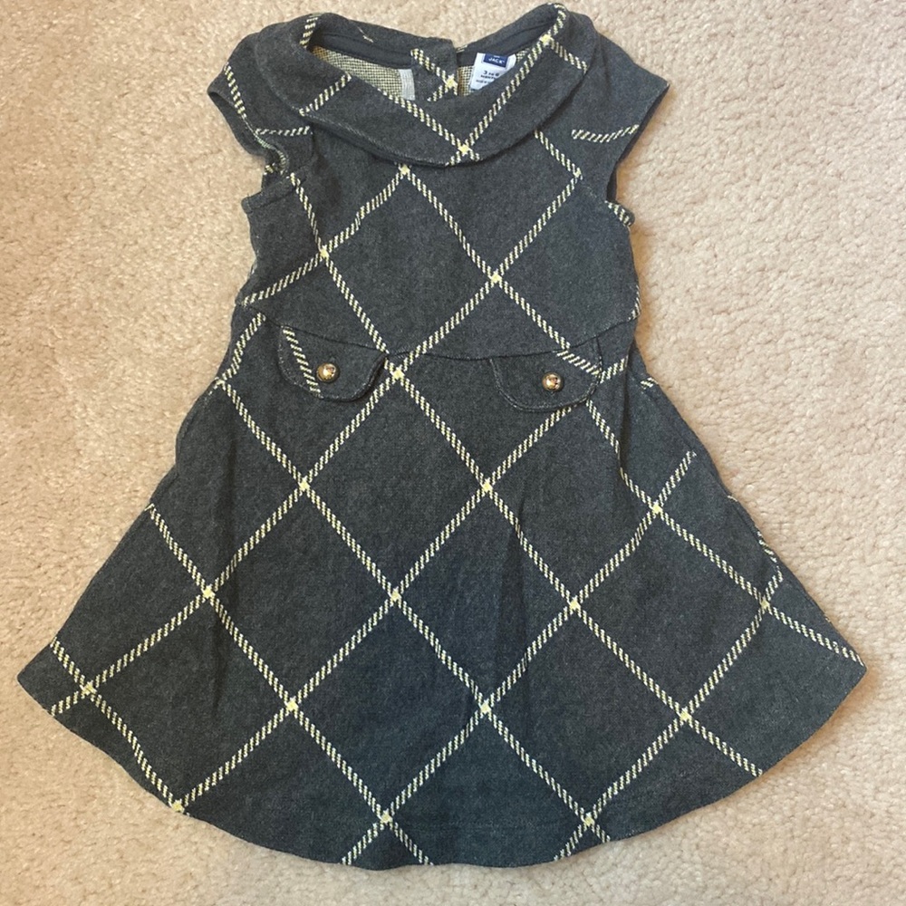 EUC Janie & Jack Gray Plaid Fall Dress